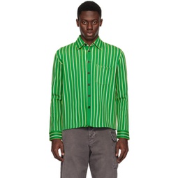 Green Striped Shirt 241379M192072