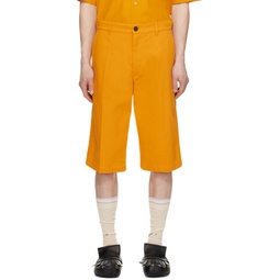 Orange Straight-Leg Shorts 241379M193004