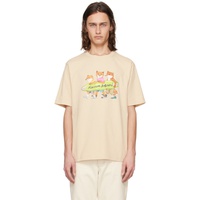 Beige Surfing Foxes T-Shirt 241389M213046