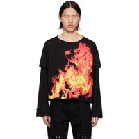 Black Flame Long Sleeve T-Shirt 241389M213063