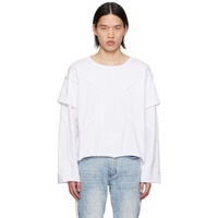 White Amalgamated Window Long Sleeve T-Shirt 241389M213073