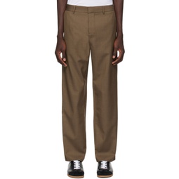 Brown Straight Trousers 241401M191000
