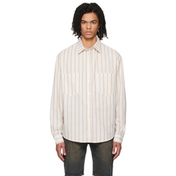 Brown & Off-White Striped Shirt 241401M192000