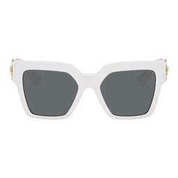 White Medusa Deco Butterfly Sunglasses 241404F005061