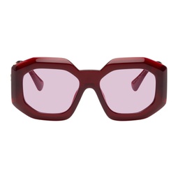 Burgundy Maxi Medusa Biggie Squared Sunglasses 241404F005086