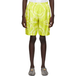 Yellow Barocco Shorts 241404M193001