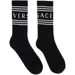 Black & White 90s Vintage Logo Socks 241404M220024