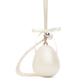 Off-White Bell Charm Micro Pearl Egg Bag 241405F048007