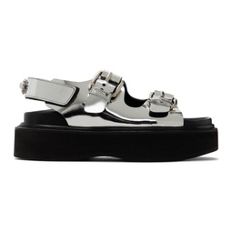 Silver Pearl Daisy Platform Sandals 241405F124000