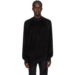 Black Asymmetric Sweater 241420M205005