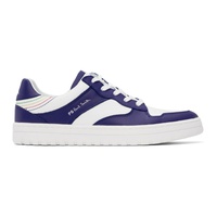 White & Blue Liston Leather Sneakers 241422M237009