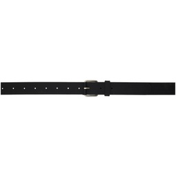 Black Rubber Leather Belt 241429F001000
