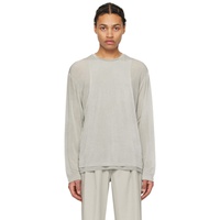Gray Oversized Long Sleeve T-Shirt 241436M213000