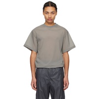 Gray Drawstring T-Shirt 241436M213006