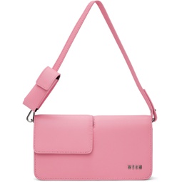 Pink Double Flap Baguette Bag 241443F048000