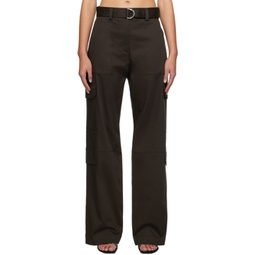 Brown Tailored Trousers 241443F087009