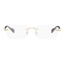 Gold & Black Rimless Rectangle Glasses 241451F004006