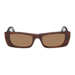 Brown Rectangular Sunglasses 241451F005061