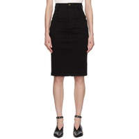 Black Four-Pocket Denim Midi Skirt 241455F092001