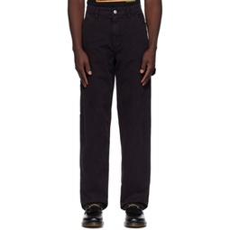 Black Embroidered Trousers 241469M191001