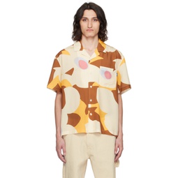 Off-White & Brown Floral Shirt 241469M192004
