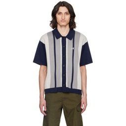 Gray & Navy Striped Shirt 241469M192007