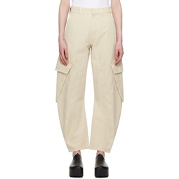 Beige Twisted Trousers 241477F087005