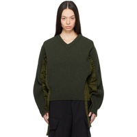 Green Drawstring Sweater 241477F096003