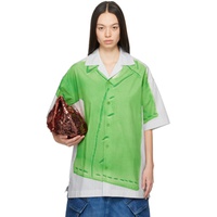 White & Green Trompe Loeil Shirt 241477F109007