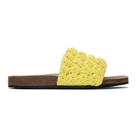 Yellow Crochet Slides 241477F124008