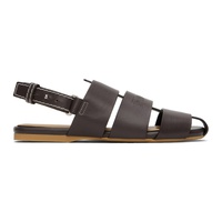 Brown Leather Fisherman Sandals 241477F124014