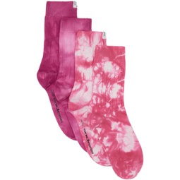 Two-Pack Pink Tie-Dye Socks 241480M220022