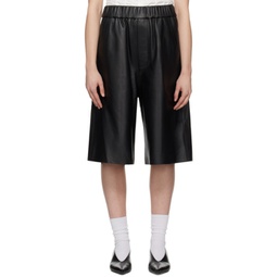 Black Bermuda Leather Shorts 241482F088014
