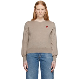 Taupe Red Ami de Coeur Sweater 241482F096006