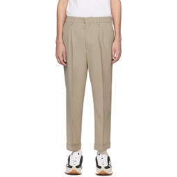 Taupe Carrot-Fit Trousers 241482M191018