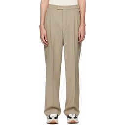 Taupe Pleated Trousers 241482M191021