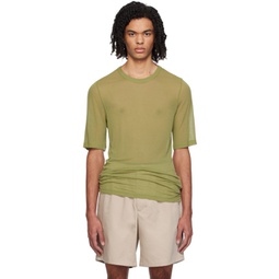 Green Semi-Sheer T-Shirt 241482M213025