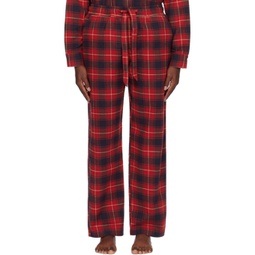 Red Plaid Pyjama pants 241482M218012
