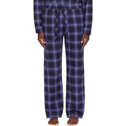 Navy Plaid Pyjama Pants 241482M218015