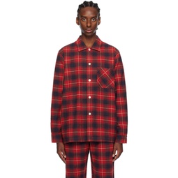 Red Plaid Pyjama Shirt 241482M218016