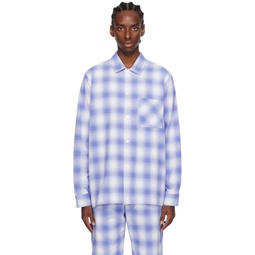 Blue Plaid Pyjama Shirt 241482M218017