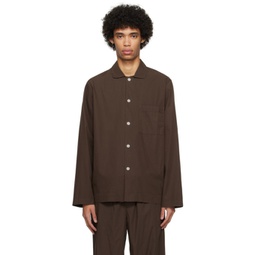 Brown Long Sleeve Pyjama Shirt 241482M218047