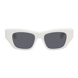 White Rectangular Sunglasses 241483F005000