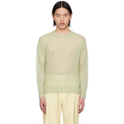 Green Sheer Sweater 241484M201008