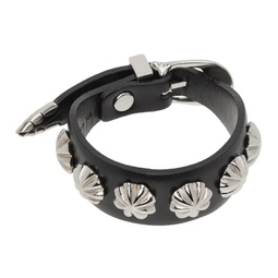Black Concho Leather Bracelet 241492F020002