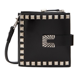 Black Leather Wallet Shoulder Bag 241492F048000