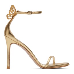 Gold Mariposa Heeled Sandals 241504F125001