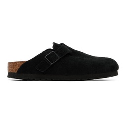 Black Narrow Boston Soft Footbed Loafers 241513F121016