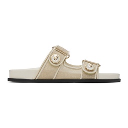 Gold & Off-White Fayence Sandals 241528F124009