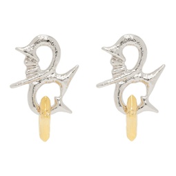 Silver & Gold Entwined Star Earrings 241529F022000